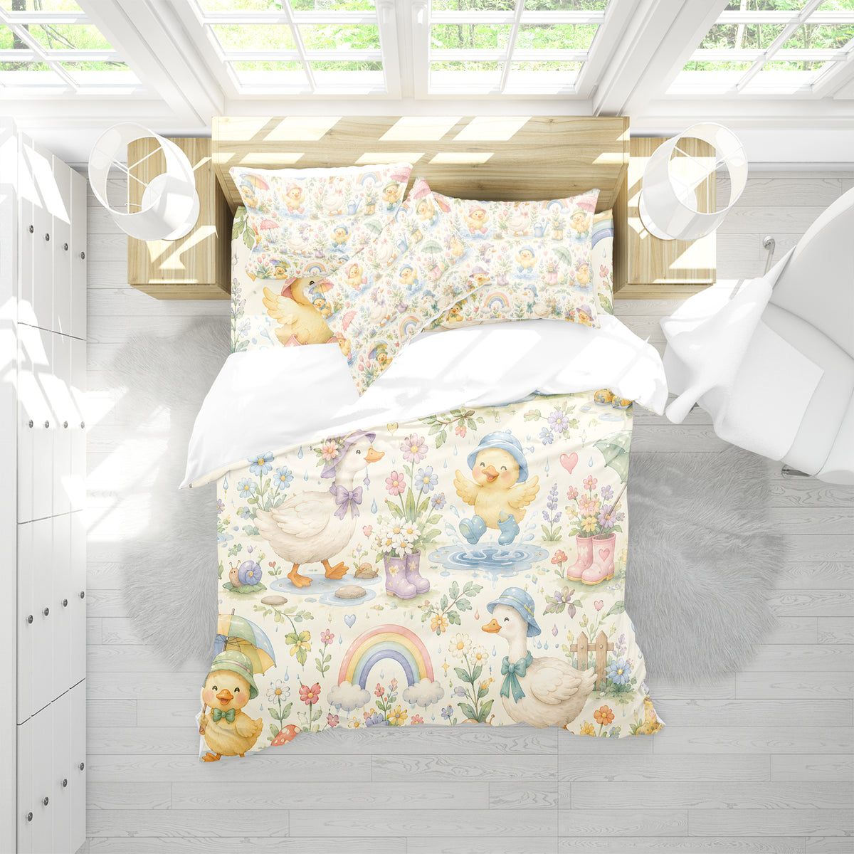 Duck & Goose Duvet Cover Set - Print 11