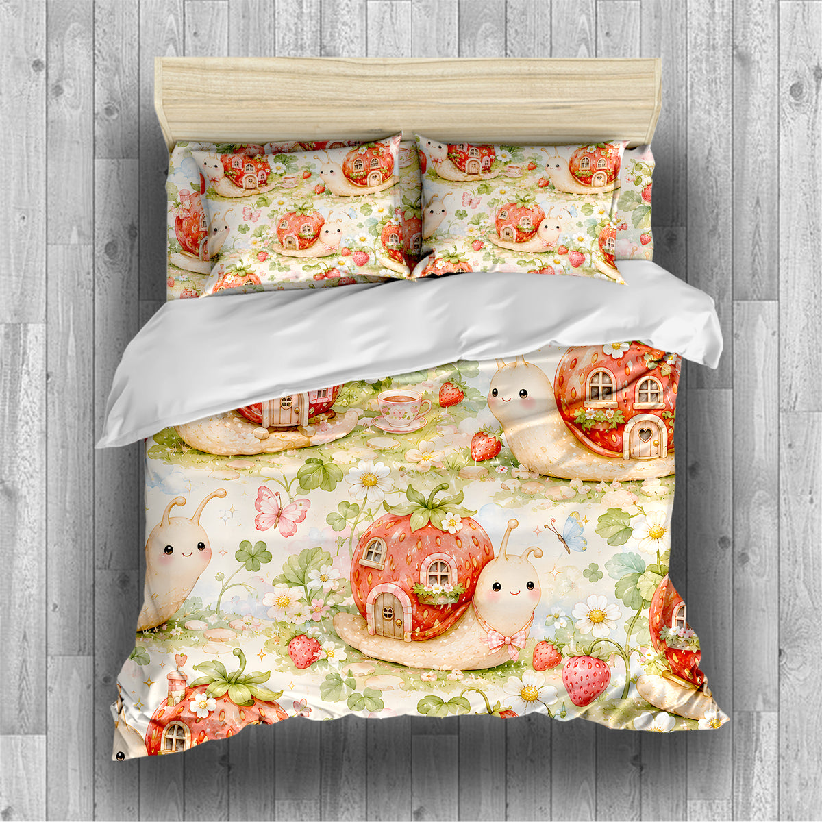 Cute Snail Duvet Cover Set - Print 1