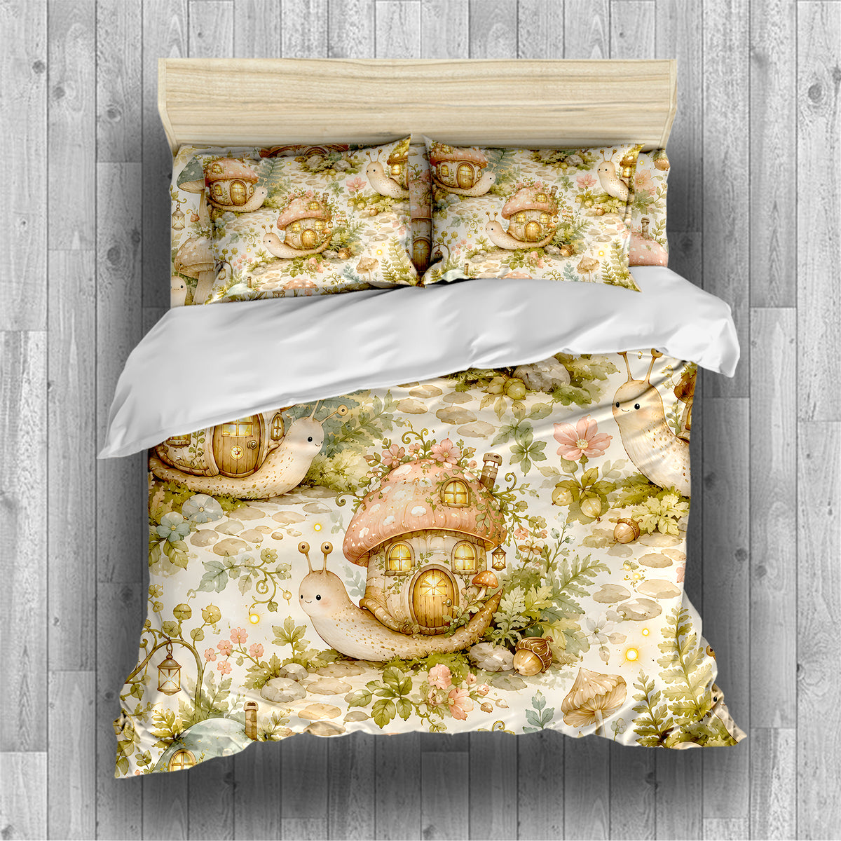 Cute Snail Duvet Cover Set - Print 7
