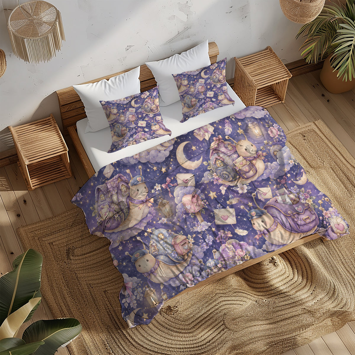 Cute Snail Duvet Cover Set - Print 20