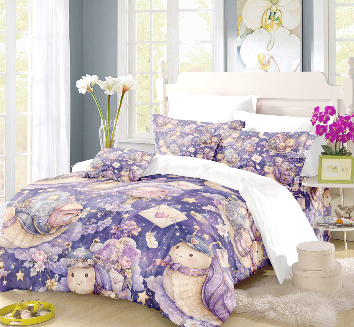 Cute Snail Duvet Cover Set - Print 24
