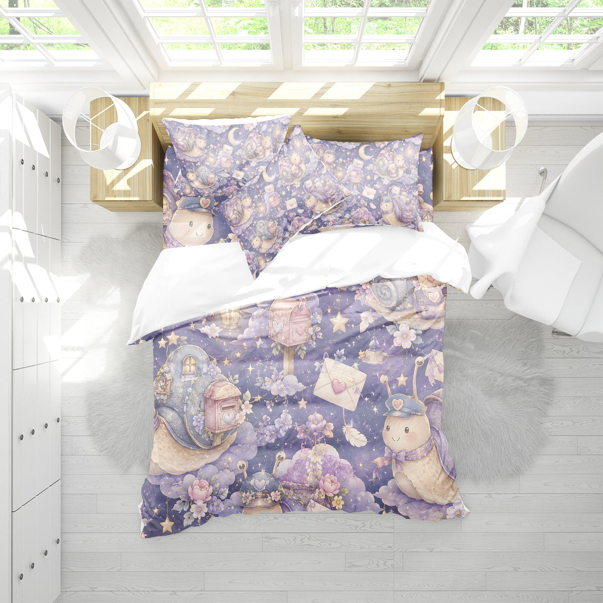 Cute Snail Duvet Cover Set - Print 23