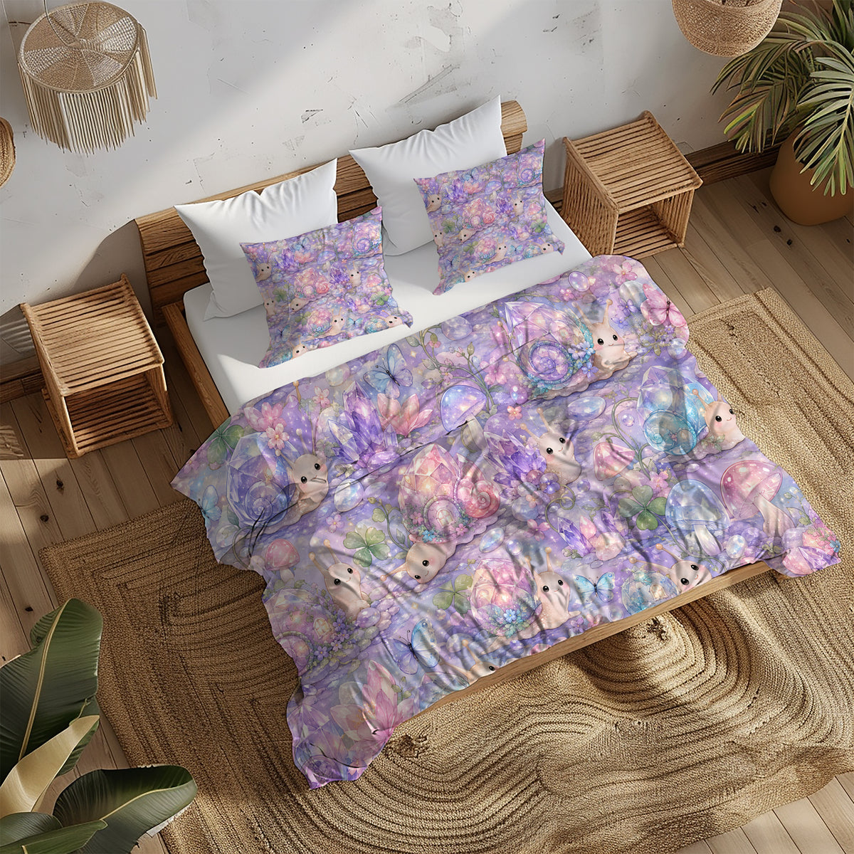 Cute Snail Duvet Cover Set - Print 26