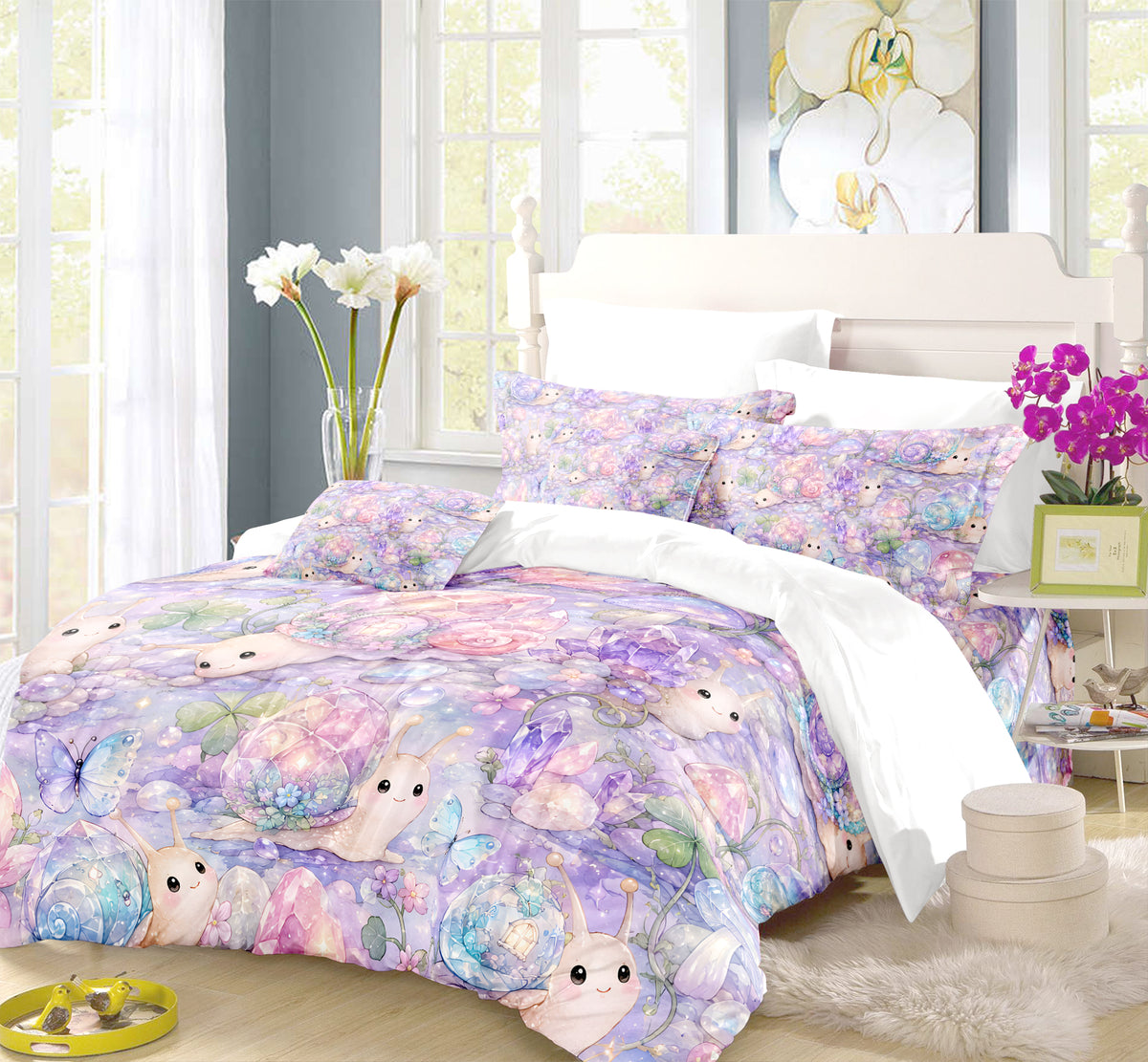Cute Snail Duvet Cover Set - Print 30