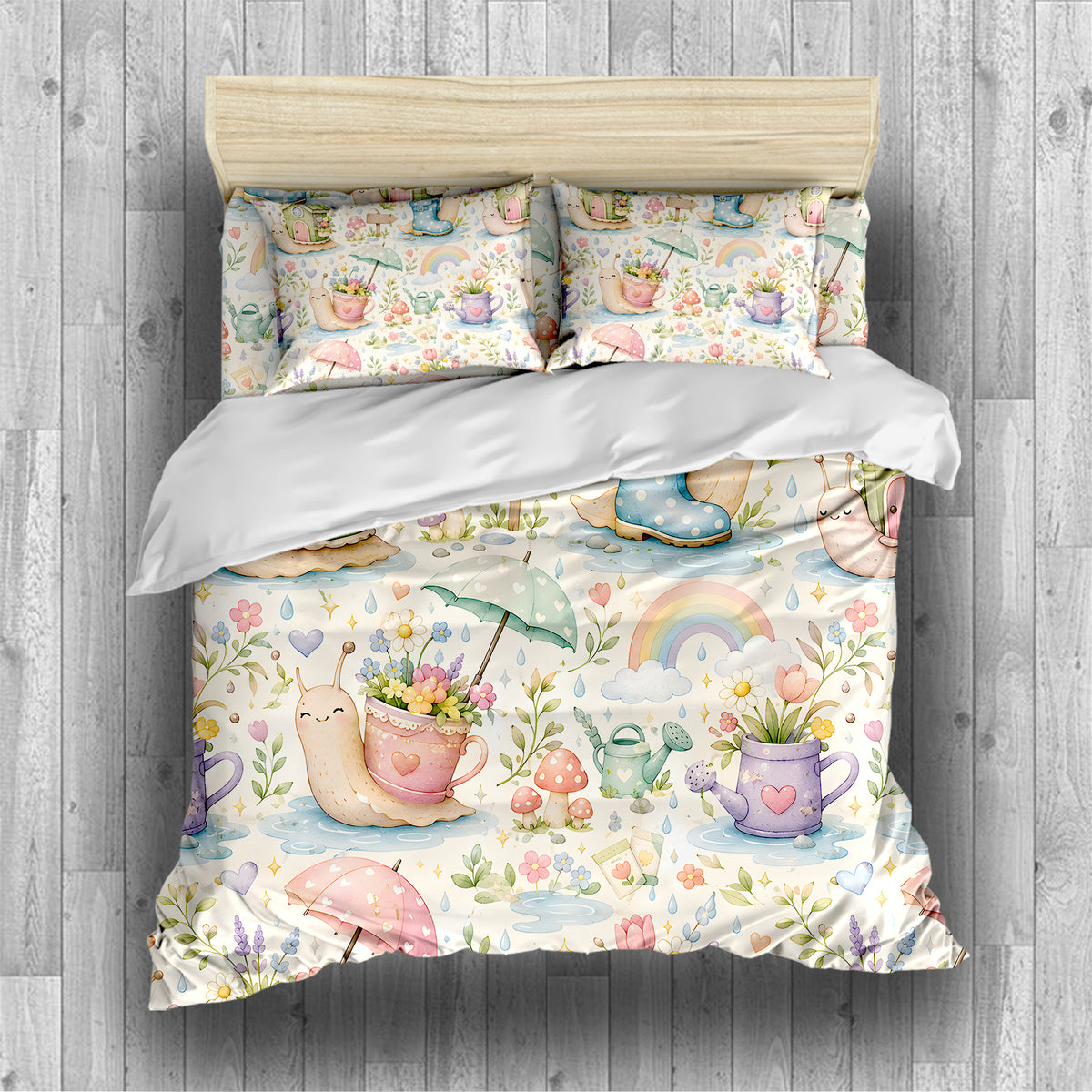 Cute Snail Duvet Cover Set - Print 31