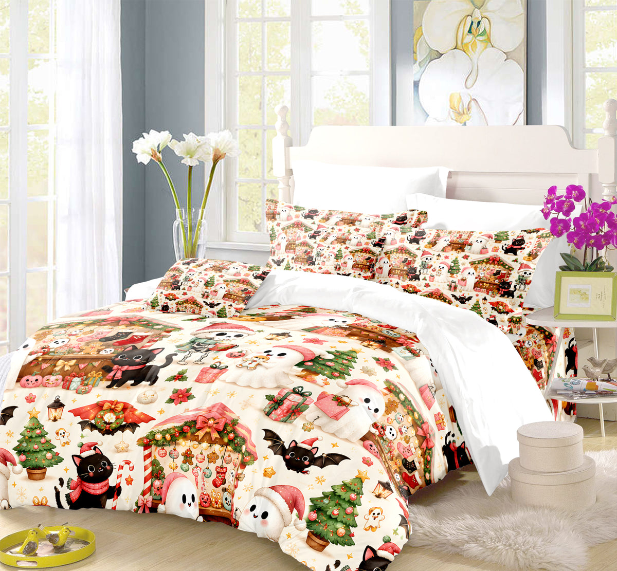 Cute Spooky Christmas Duvet Cover Set - Print 6