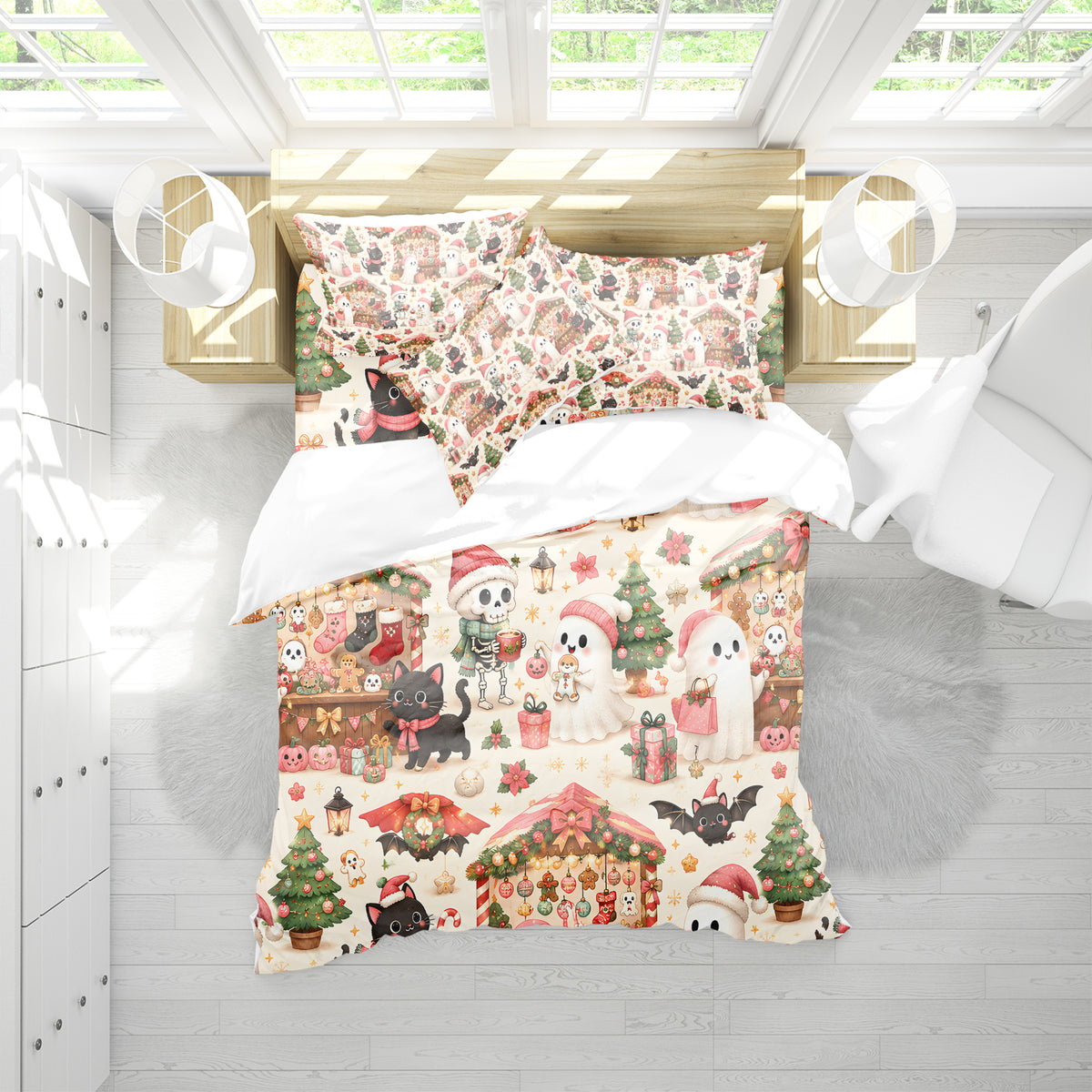 Cute Spooky Christmas Duvet Cover Set - Print 5