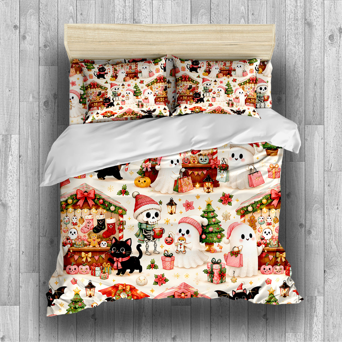 Cute Spooky Christmas Duvet Cover Set - Print 1