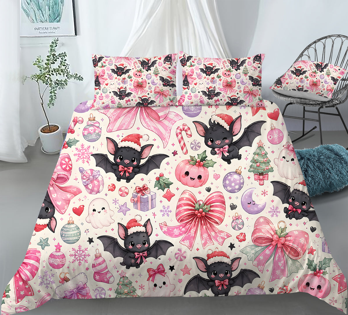 Cute Spooky Christmas Duvet Cover Set - Print 9