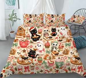 Cute Spooky Christmas Duvet Cover Set - Print 15