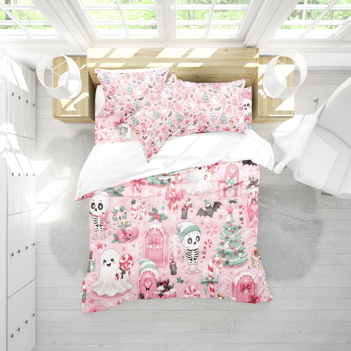 Cute Spooky Christmas Duvet Cover Set - Print 23