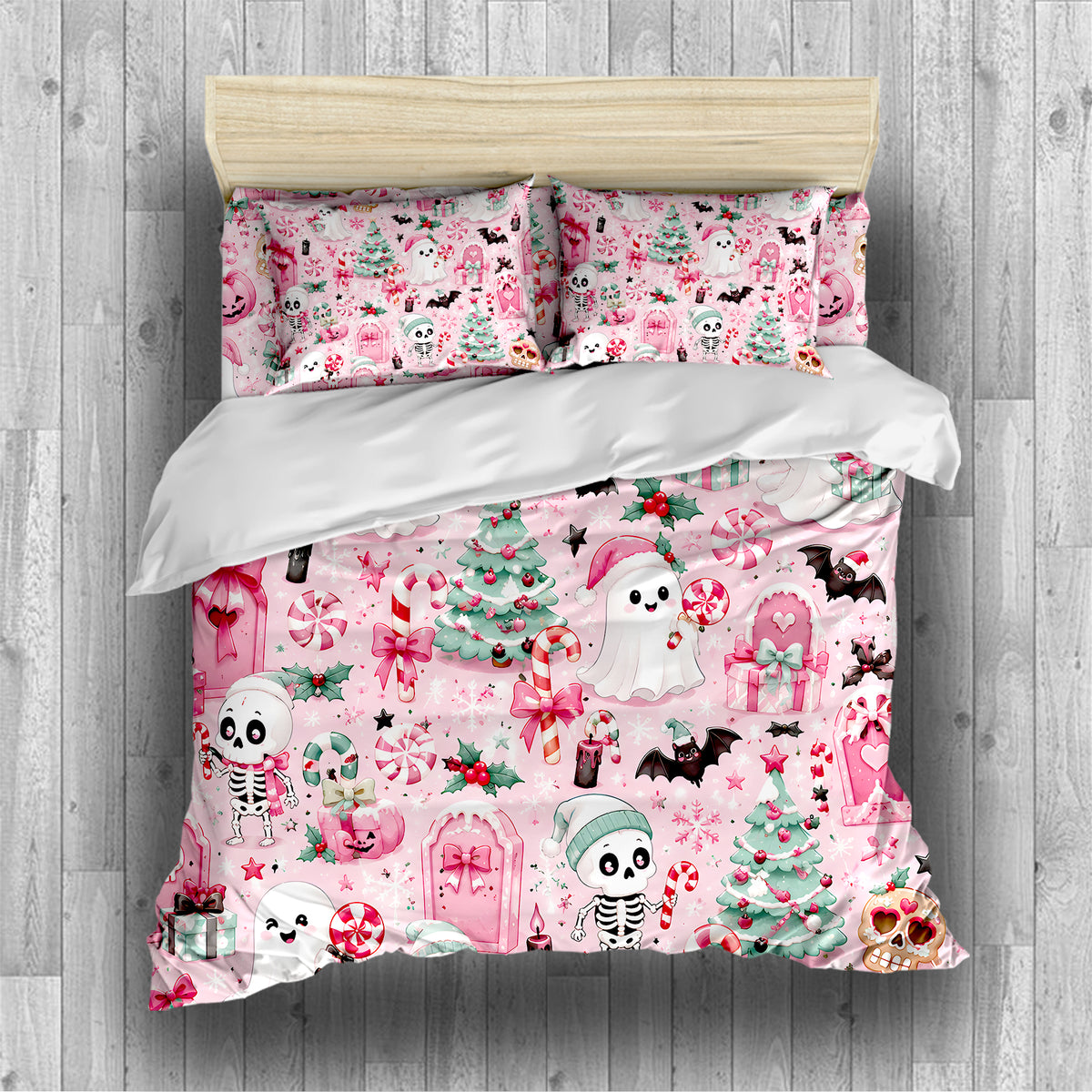 Cute Spooky Christmas Duvet Cover Set - Print 19