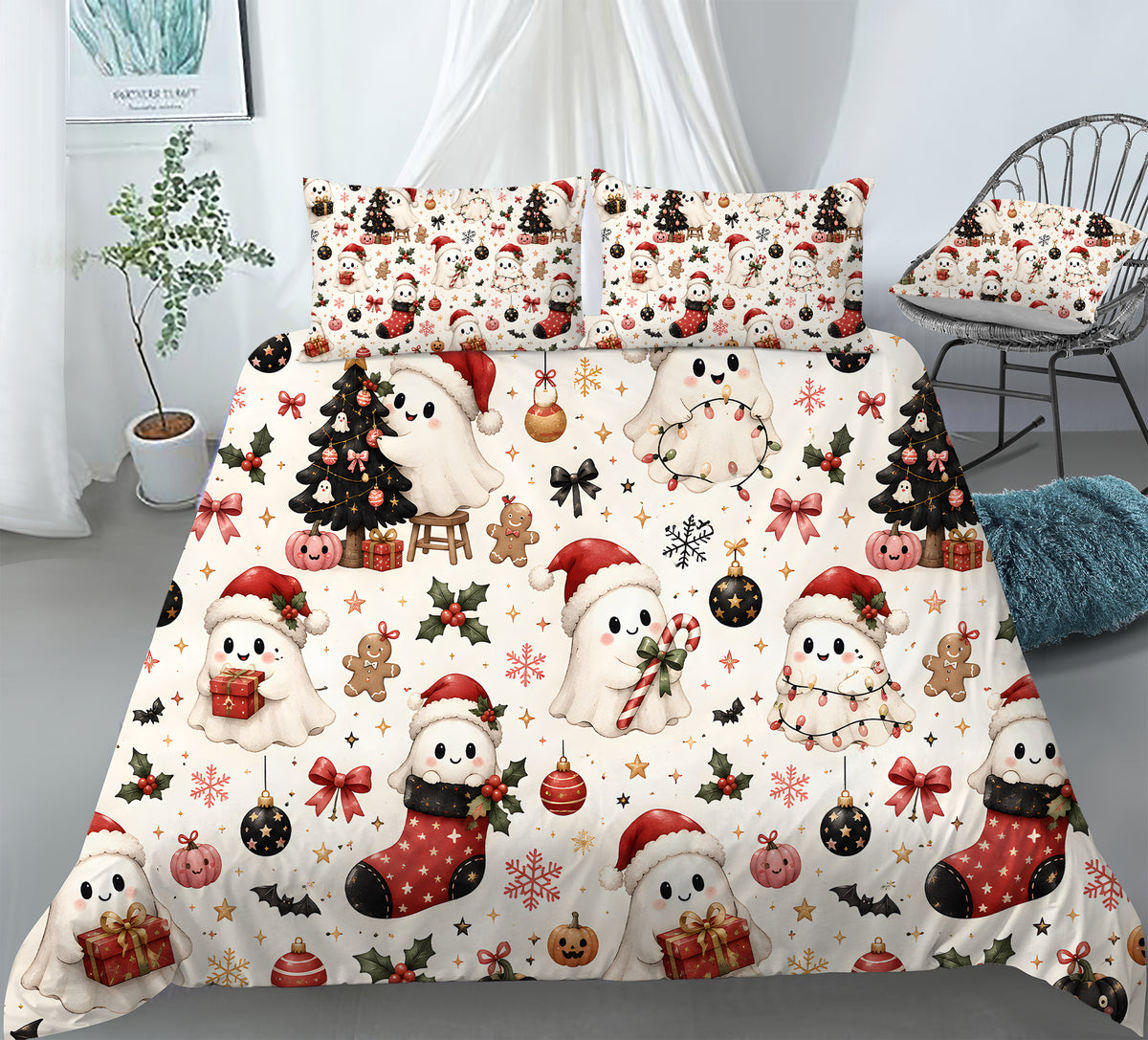 Spooky Christmas Duvet Cover Set - Print 33