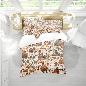 Halloween Thanksgiving Christmas Duvet Cover Set - Print 5