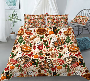 Halloween Thanksgiving Christmas Duvet Cover Set - Print 9