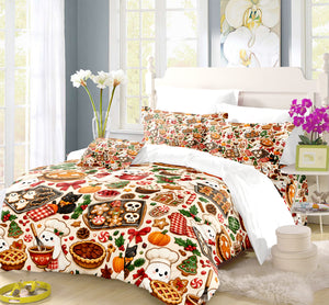 Halloween Thanksgiving Christmas Duvet Cover Set - Print 12