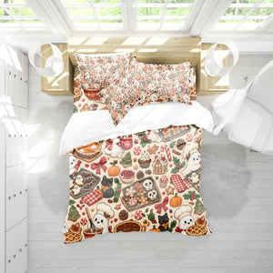 Halloween Thanksgiving Christmas Duvet Cover Set - Print 11