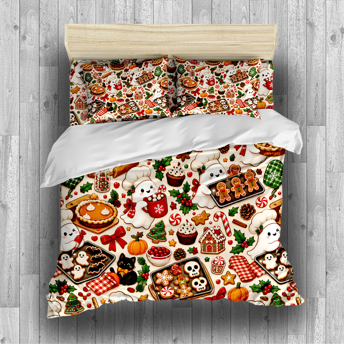 Halloween Thanksgiving Christmas Duvet Cover Set - Print 7