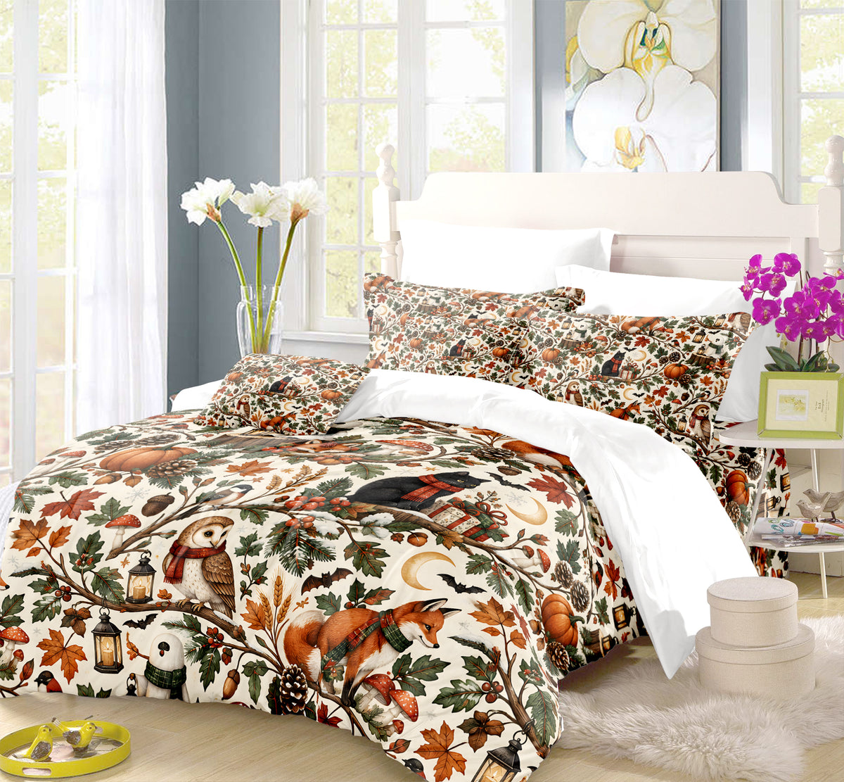 Halloween Thanksgiving Christmas Duvet Cover Set - Print 18