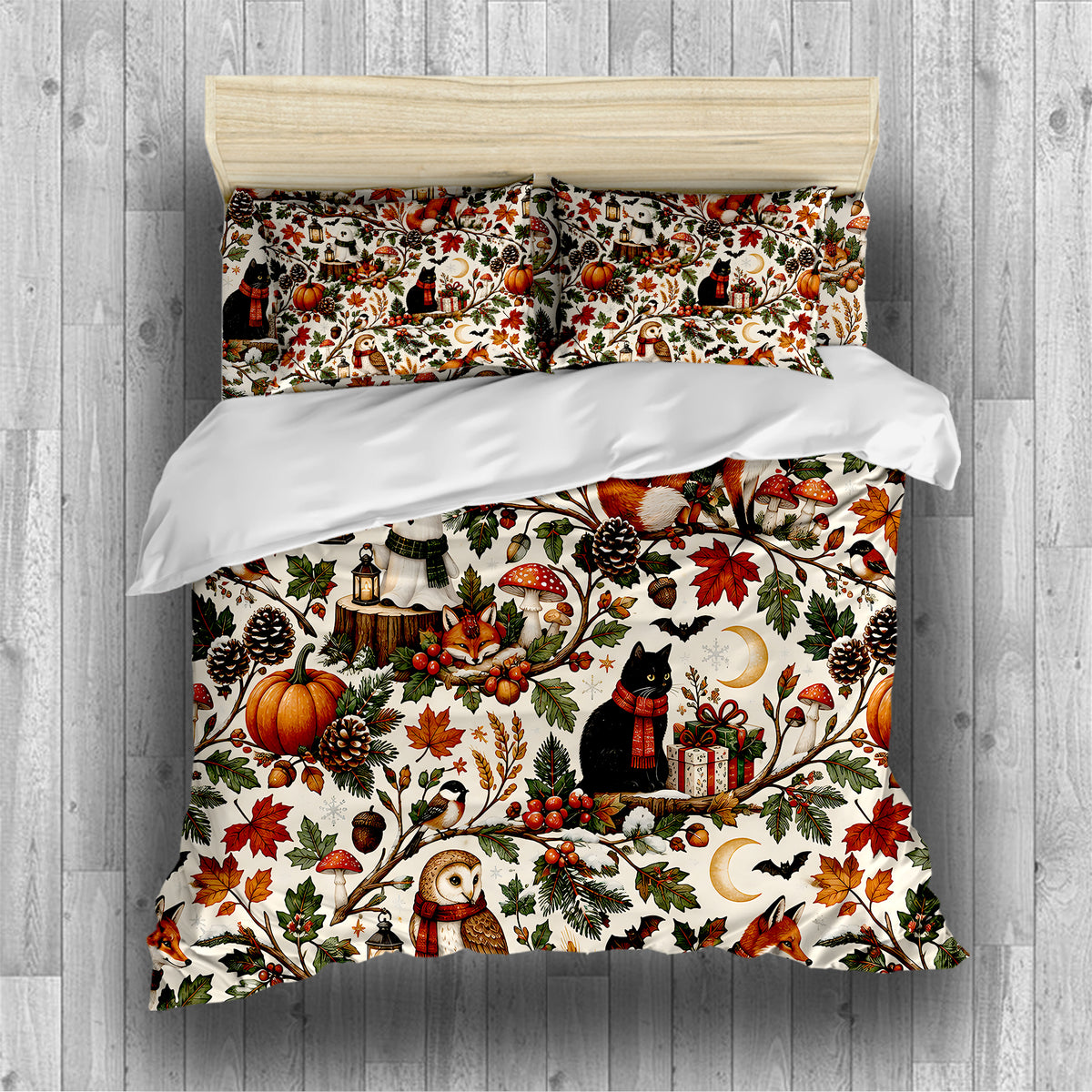 Halloween Thanksgiving Christmas Duvet Cover Set - Print 13
