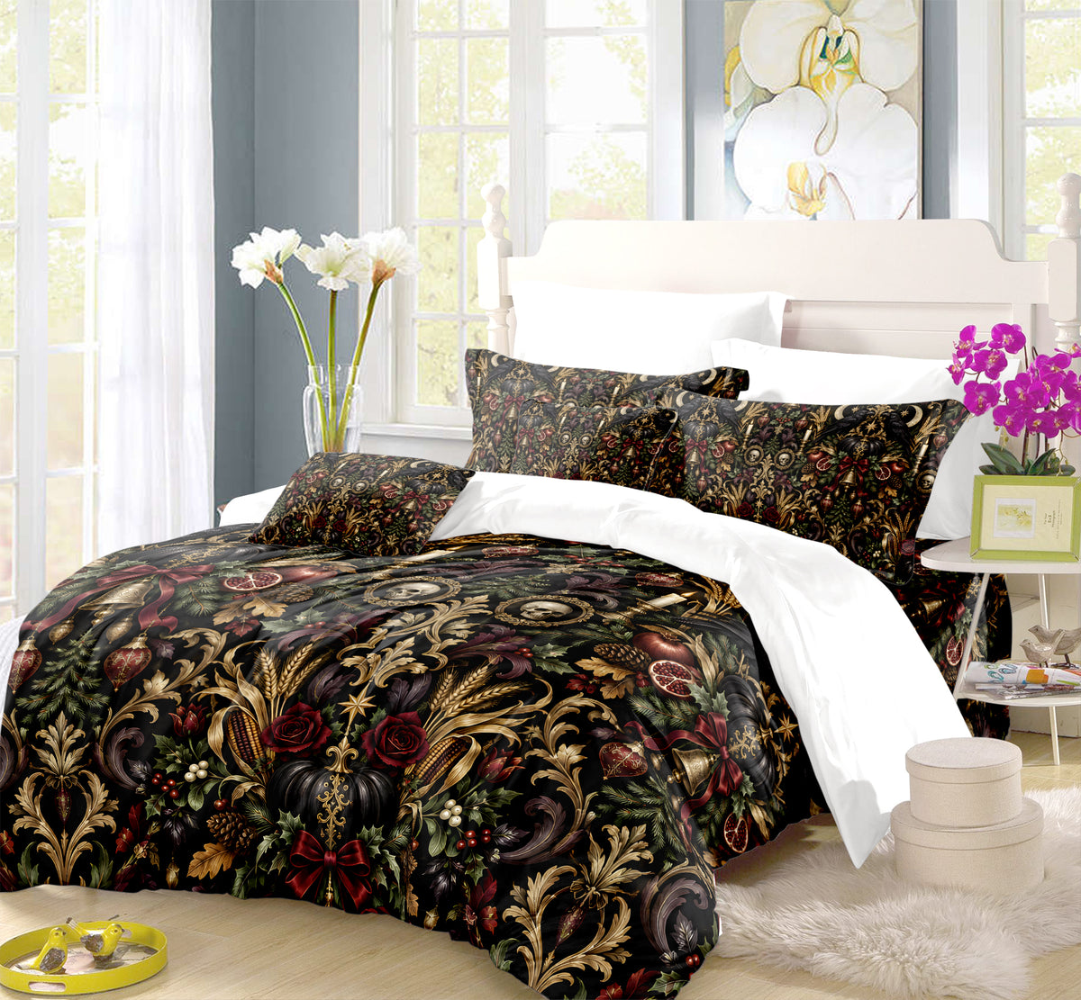 Halloween Thanksgiving Christmas Duvet Cover Set - Print 24