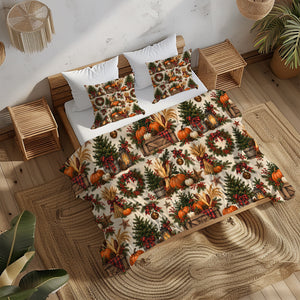 Fall Harvest & Christmas Duvet Cover Set - Print 14