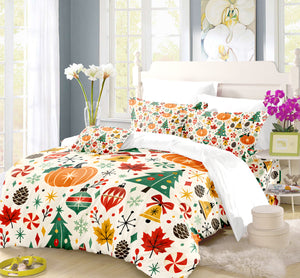 Fall Harvest & Christmas Duvet Cover Set - Print 24