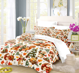 Fall Harvest & Christmas Duvet Cover Set - Print 36