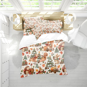 Fall Harvest & Christmas Duvet Cover Set - Print 35