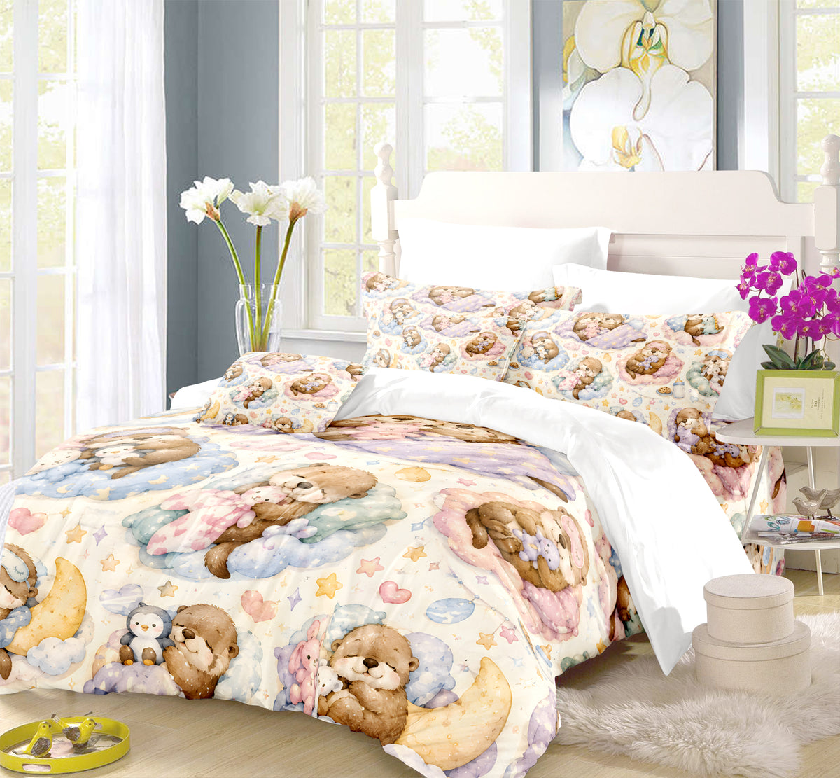 Cute Otter Duvet Cover Set - Print 6