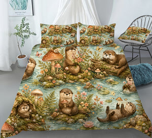 Cute Otter Duvet Cover Set - Print 9