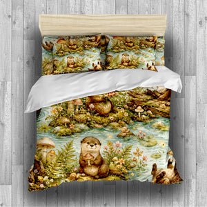 Cute Otter Duvet Cover Set - Print 7