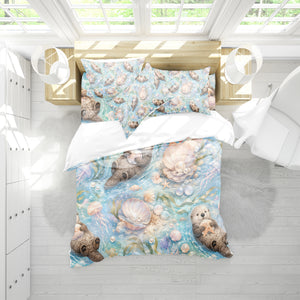 Cute Otter Duvet Cover Set - Print 17