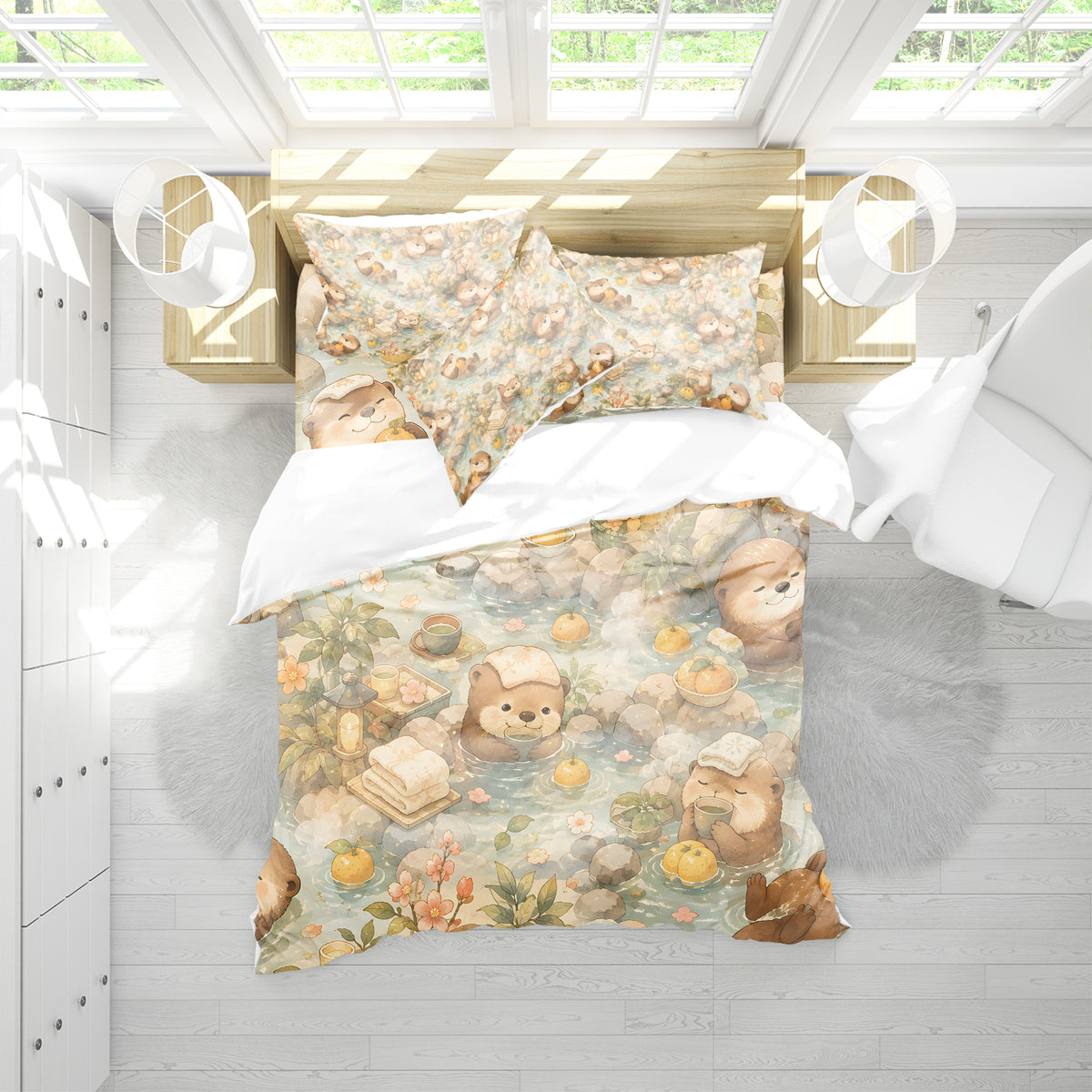 Cute Otter Duvet Cover Set - Print 23