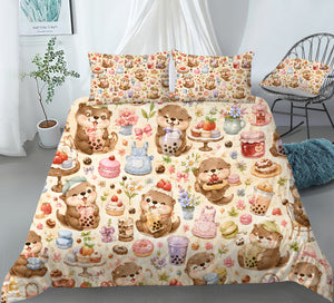 Cute Otter Duvet Cover Set - Print 27