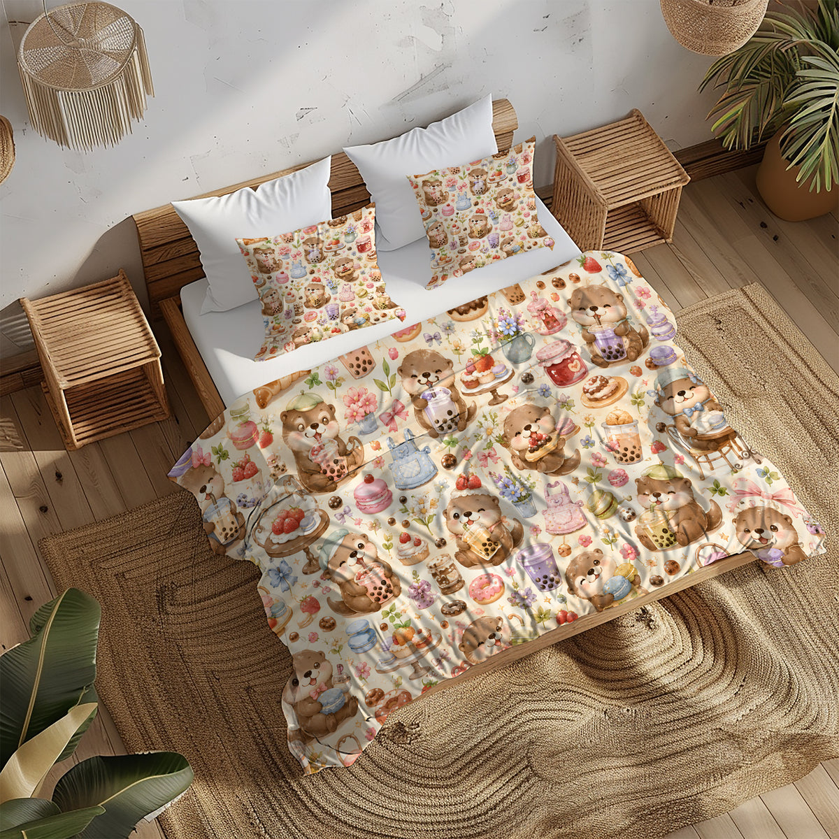 Cute Otter Duvet Cover Set - Print 26