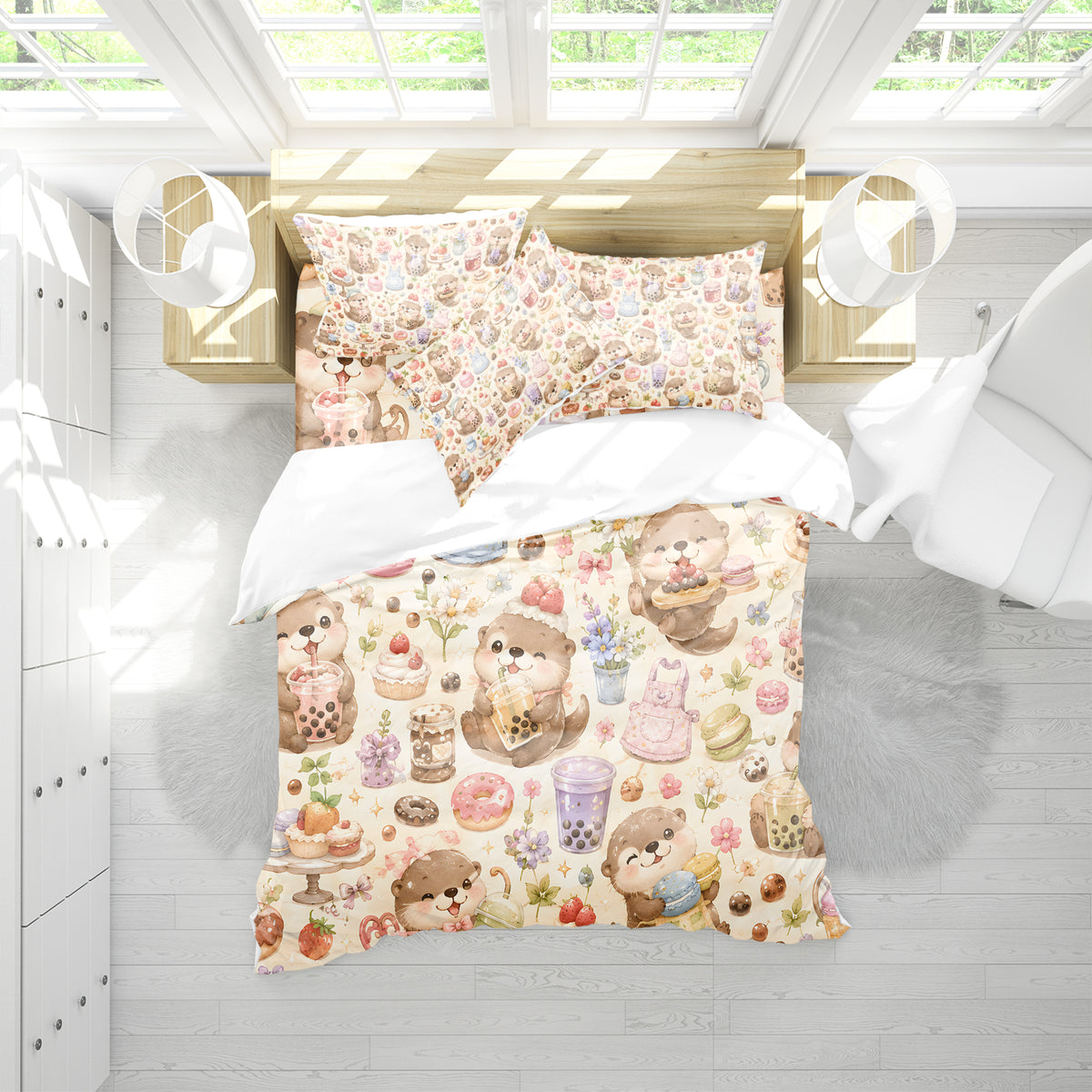 Cute Otter Duvet Cover Set - Print 29