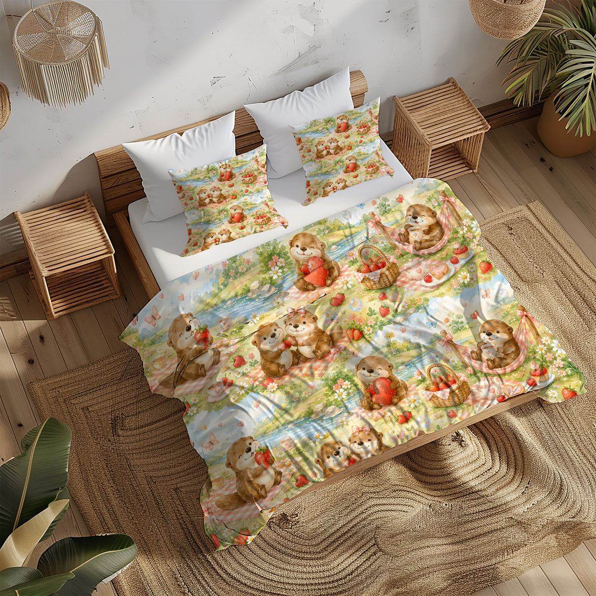 Cute Otter Duvet Cover Set - Print 32