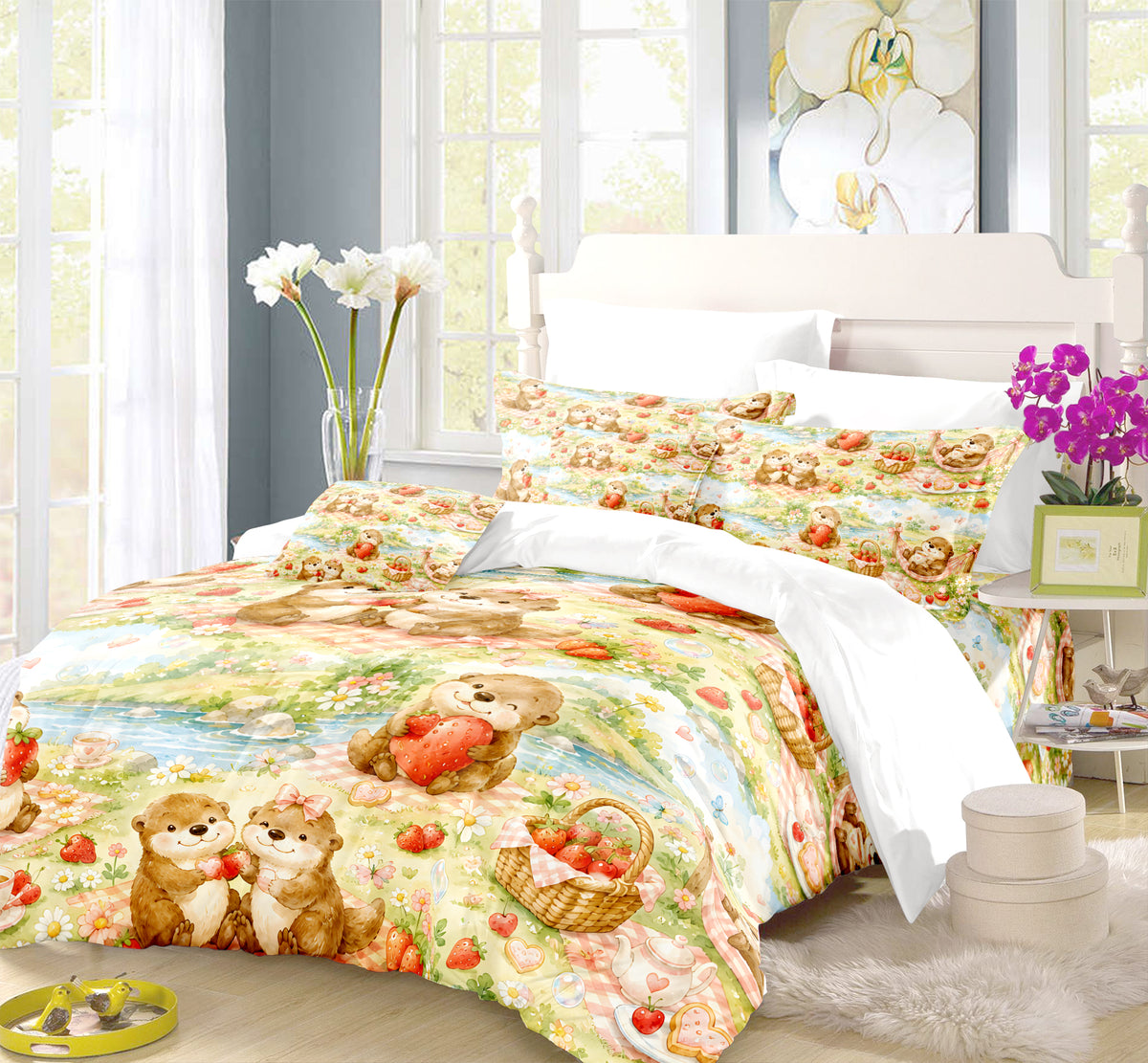 Cute Otter Duvet Cover Set - Print 36