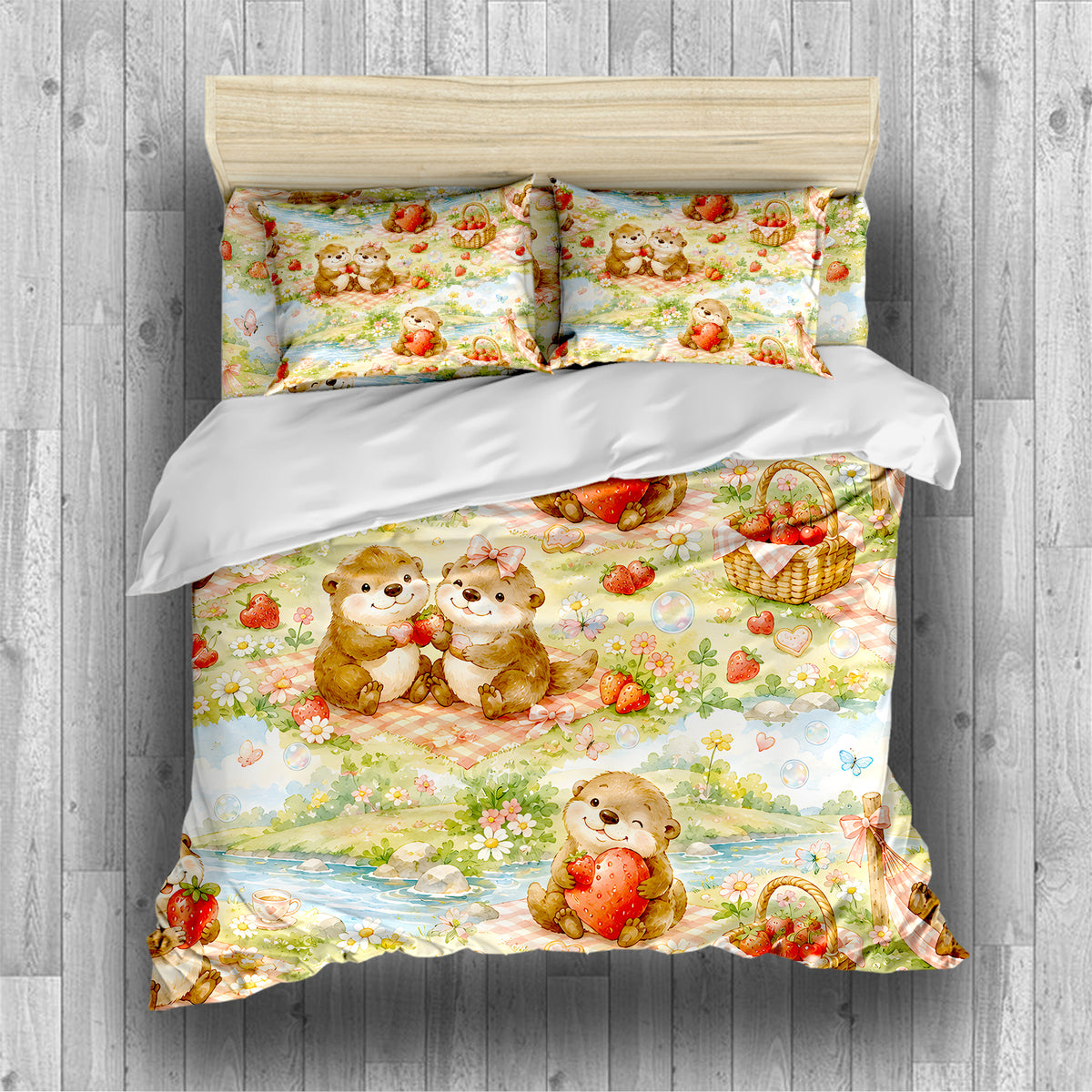 Cute Otter Duvet Cover Set - Print 31