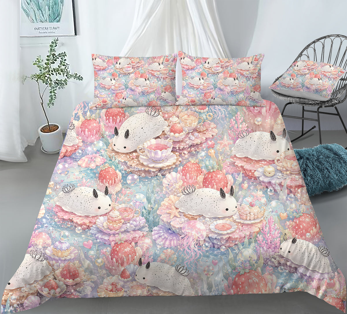 Sea Bunny Duvet Cover Set - Print 15