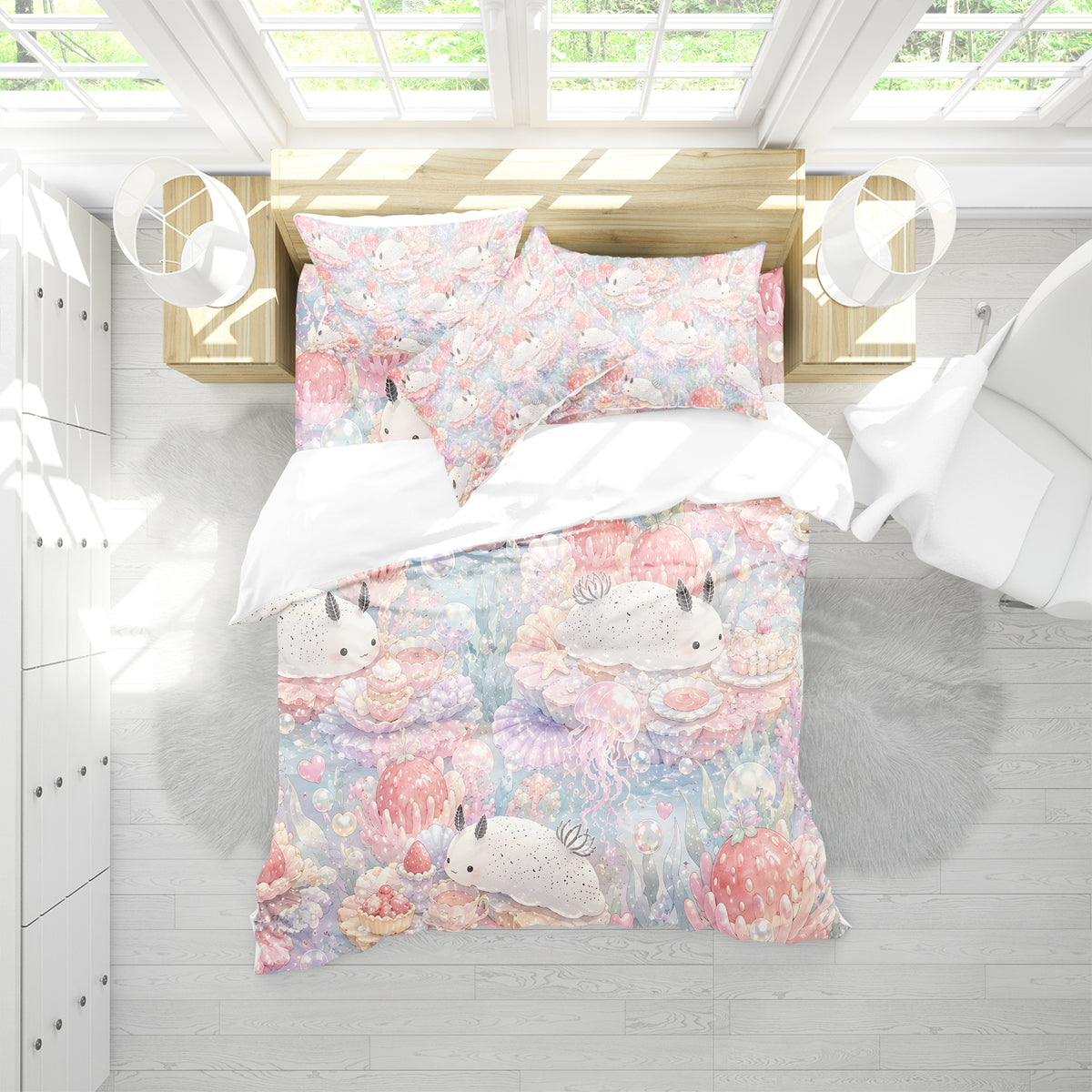 Sea Bunny Duvet Cover Set - Print 17