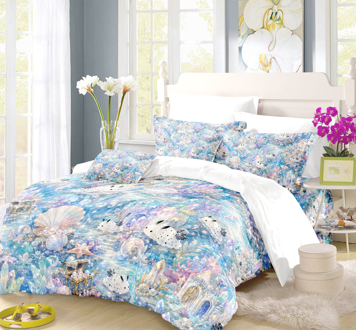Sea Bunny Duvet Cover Set - Print 24