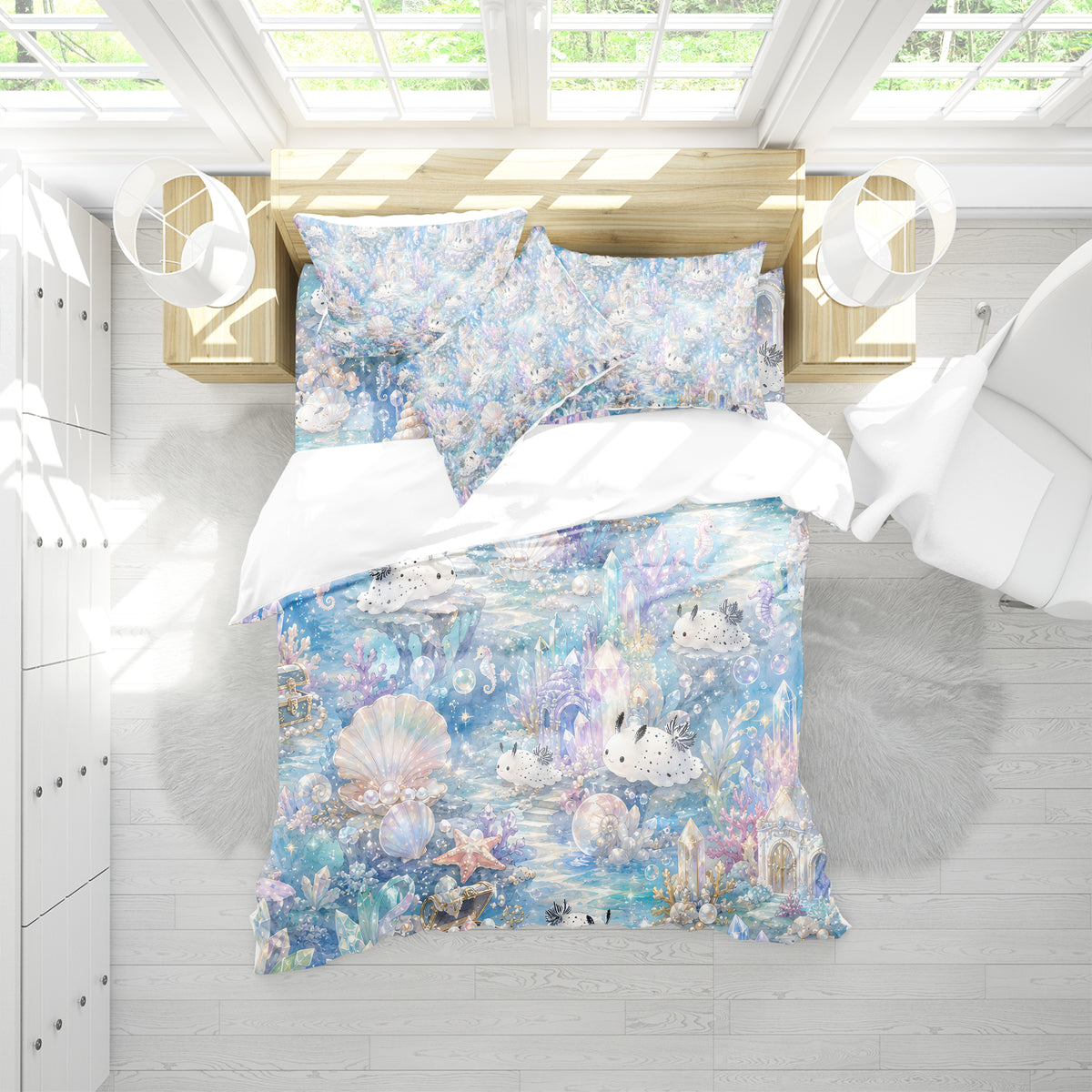 Sea Bunny Duvet Cover Set - Print 23