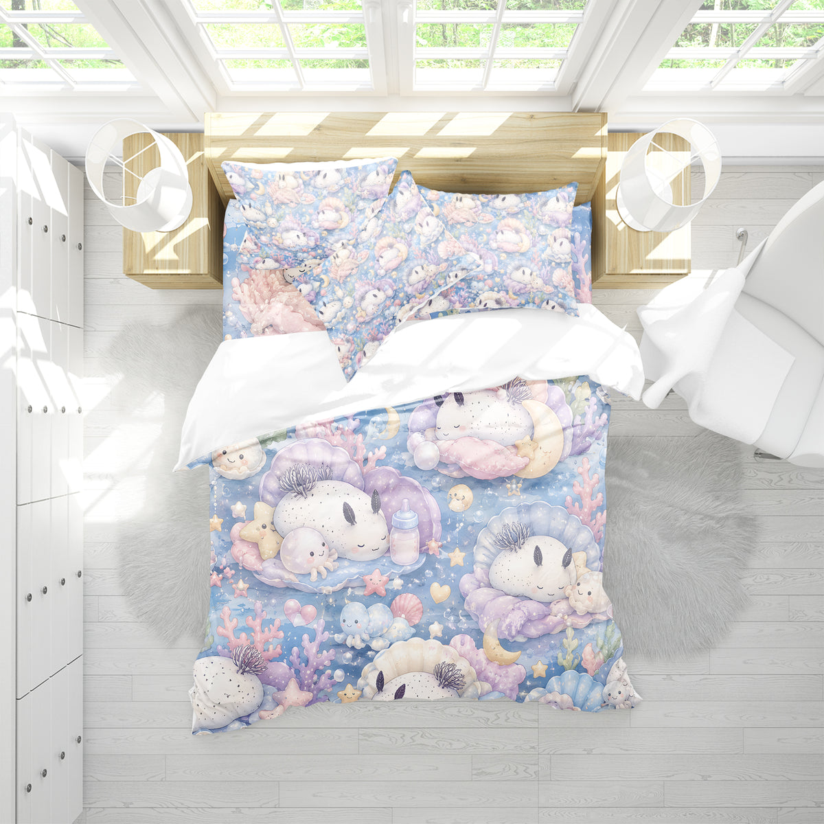 Sea Bunny Duvet Cover Set - Print 35