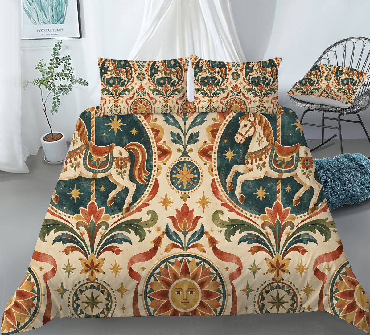 Circus Carnival Duvet Cover Set - Print 27