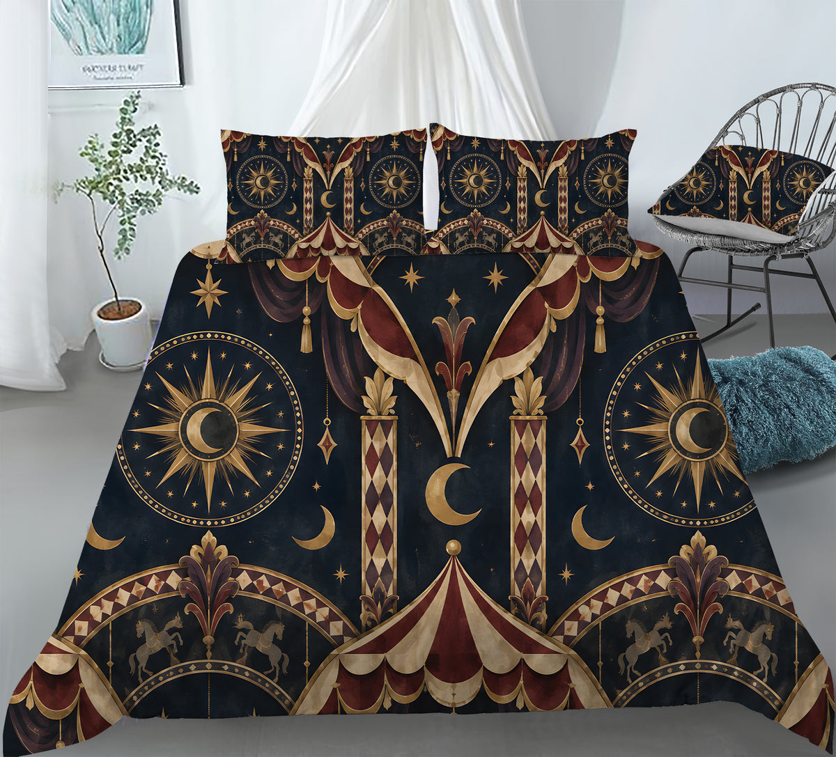 Circus Carnival Duvet Cover Set - Print 33