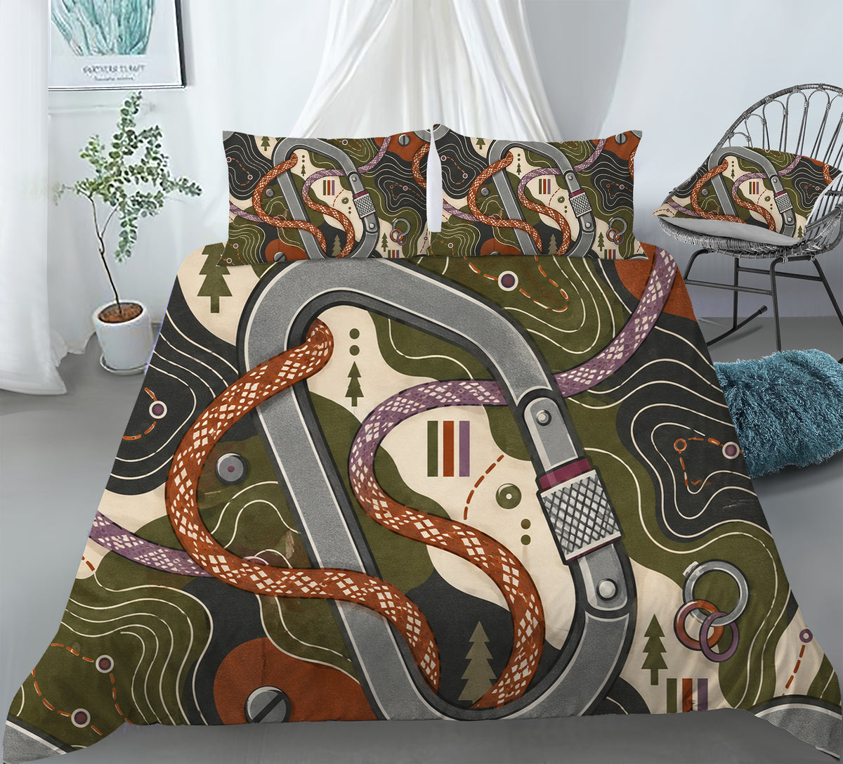 Sapphic Trail Utility Duvet Cover Set - Print 3