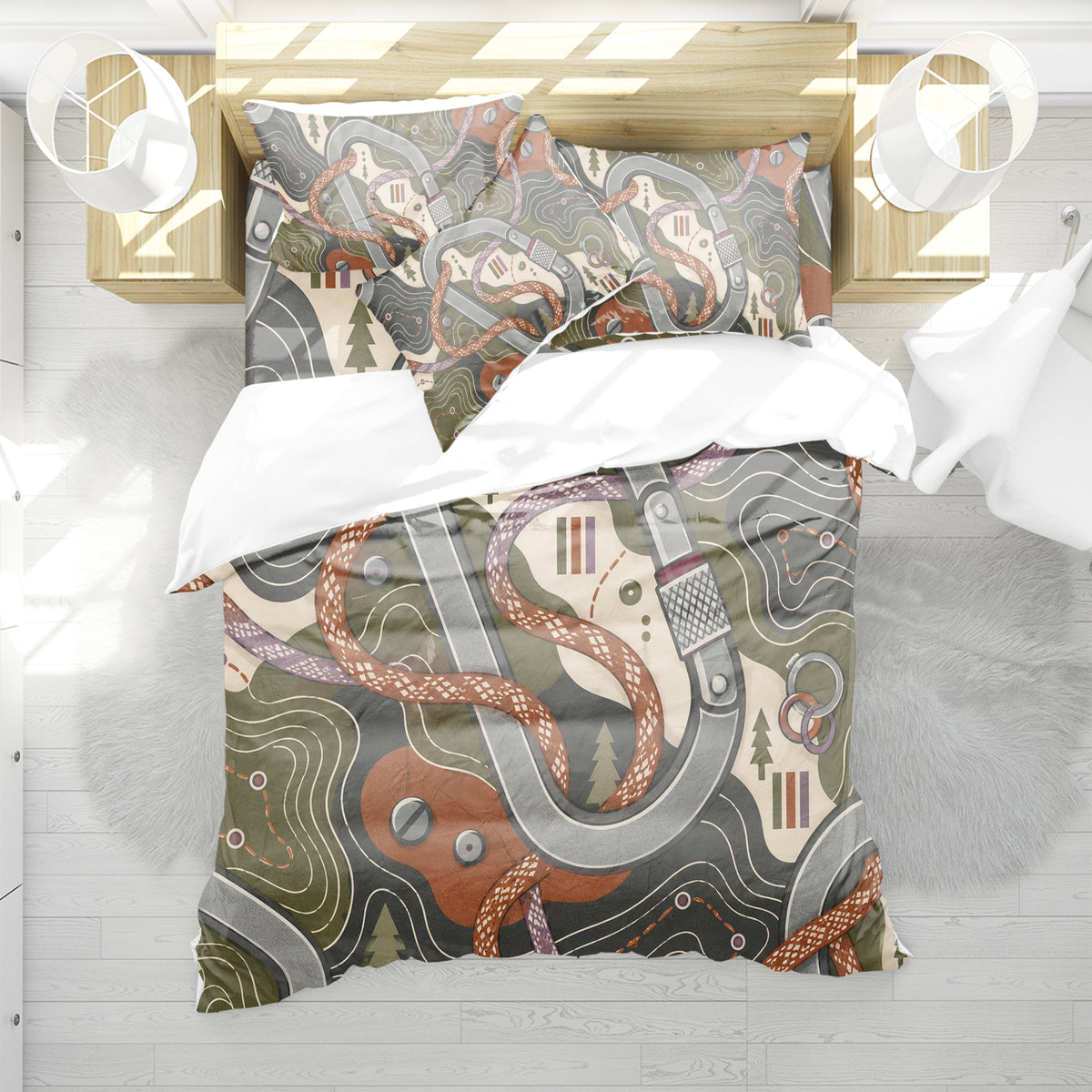 Sapphic Trail Utility Duvet Cover Set - Print 5