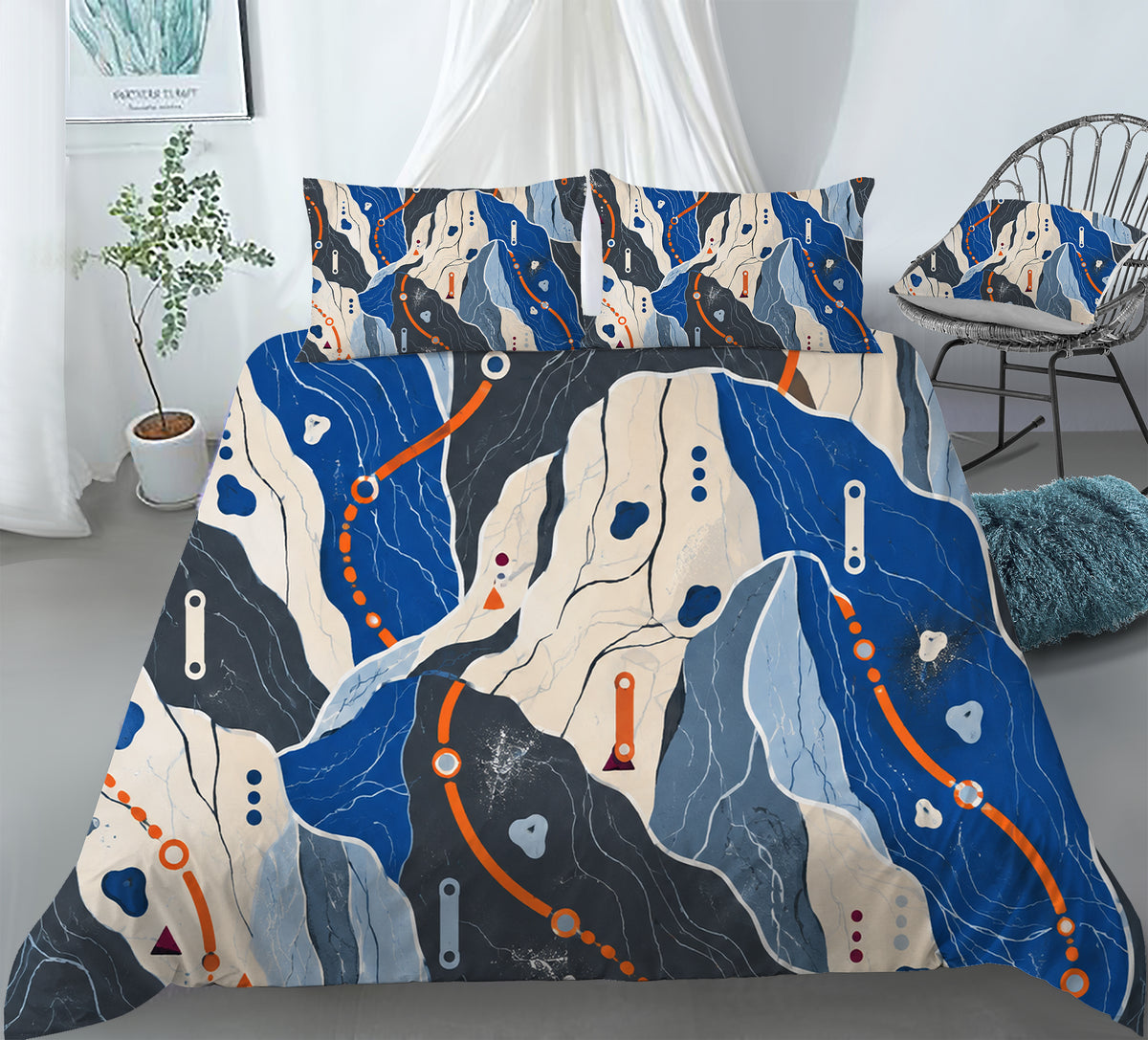 Sapphic Trail Utility Duvet Cover Set - Print 9